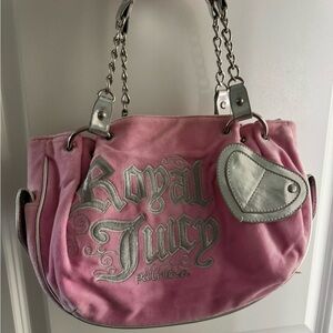 Juicy Couture Rare Vintage Pink and Silver Shoulder Bag